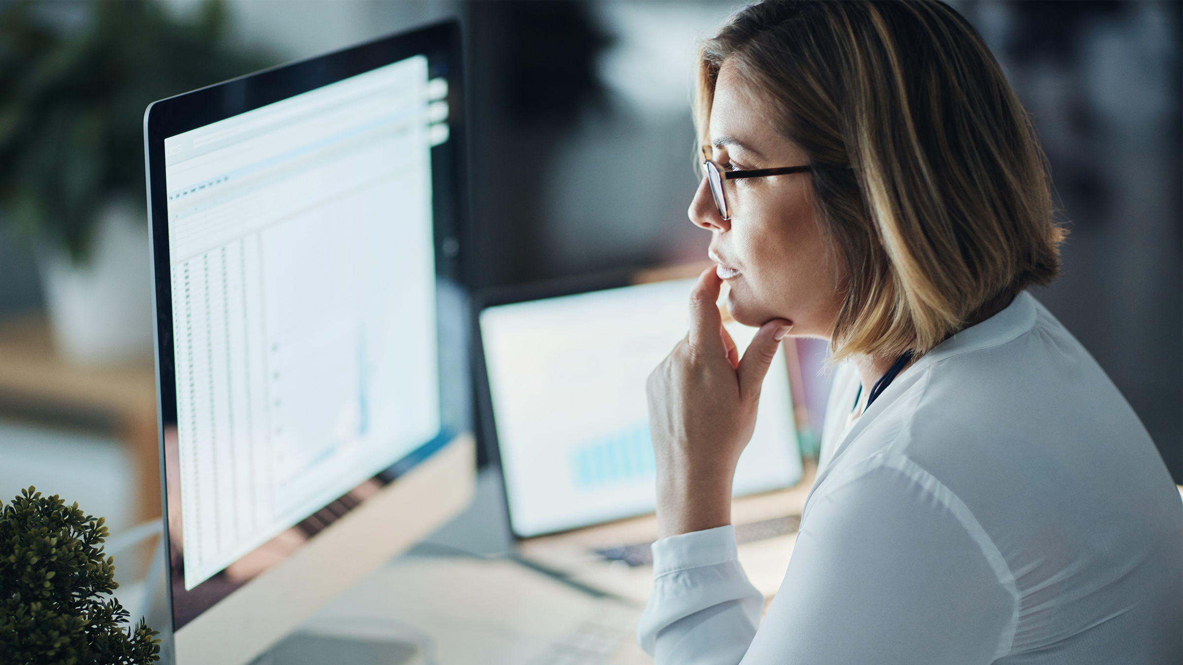 Office employee working