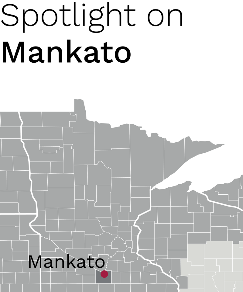Spotlight on Mankato map
