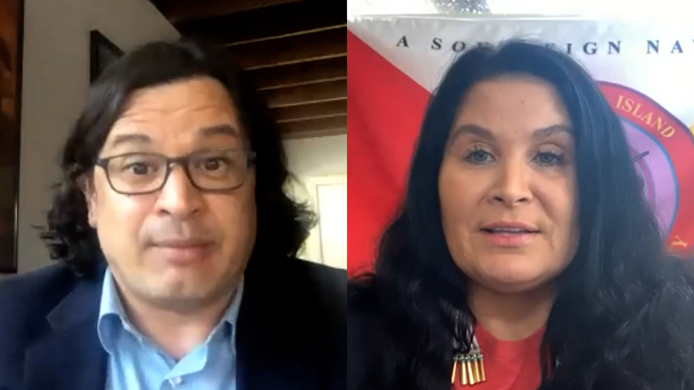 Tribal leaders highlight economic challenges, innovations amid COVID-19, key image (Randall Akee at left, Shelley Buck at right)