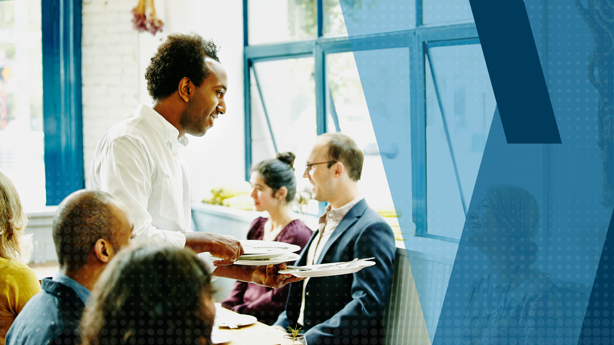 Male server working in a restaurant