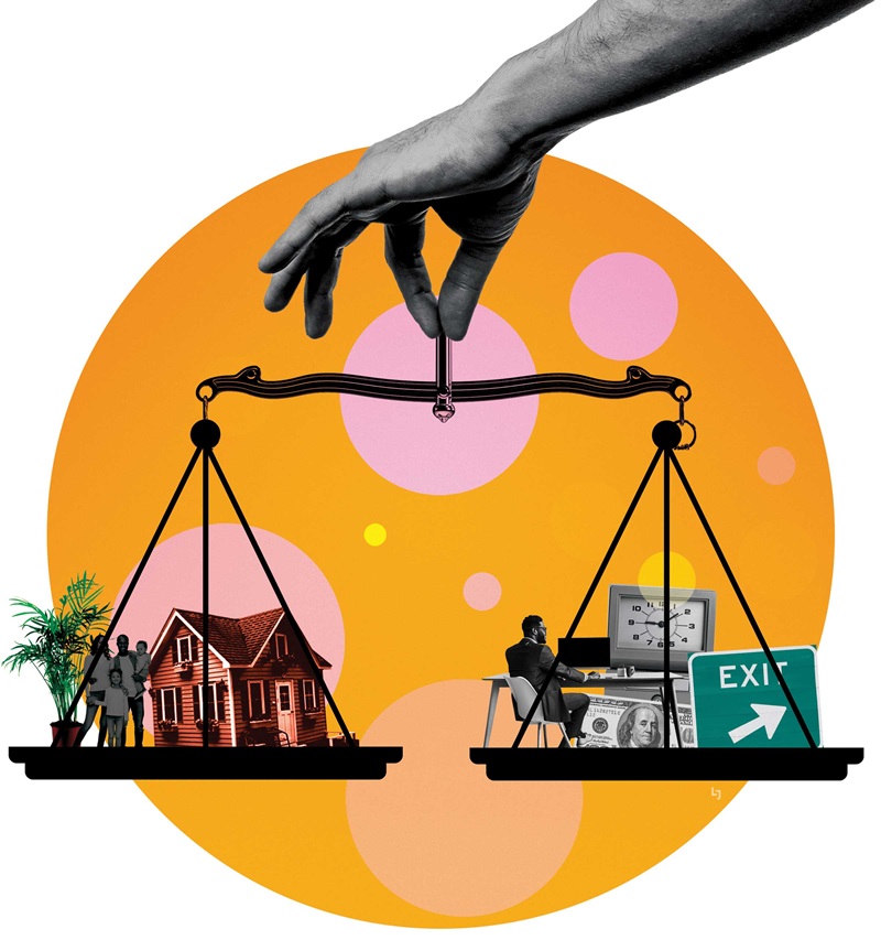 Illustration of hand holding scales