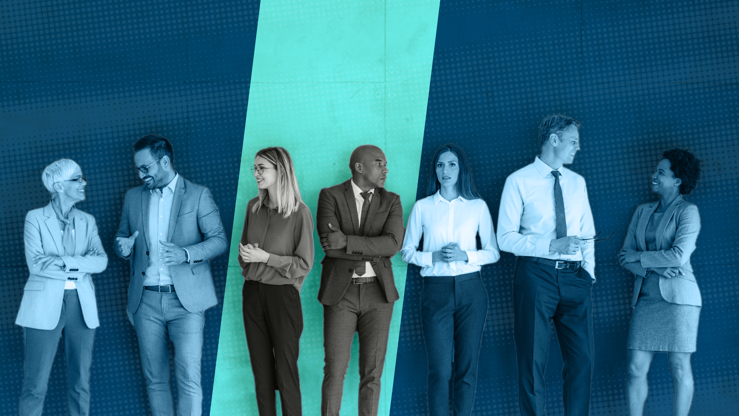 Working-age people interacting