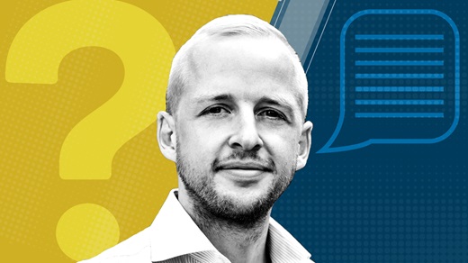 Lukas Althoff image with question and answer icons