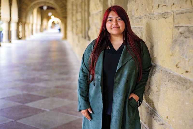 Student standing outside of university