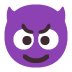 smiling face with horns