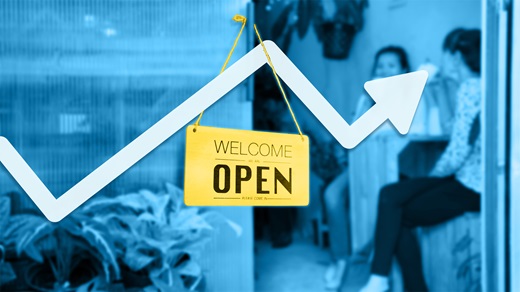 Open sign in storefront