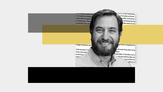 Photo collage with portrait of Jesse Rothstein