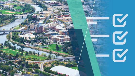 Aerial view of Missoula, Montana