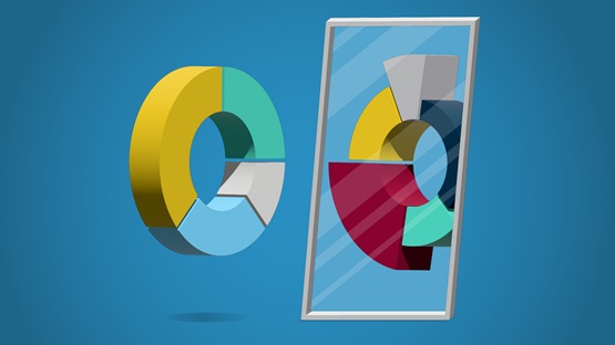 Donut chart looking at itself in the mirror and seeing something different