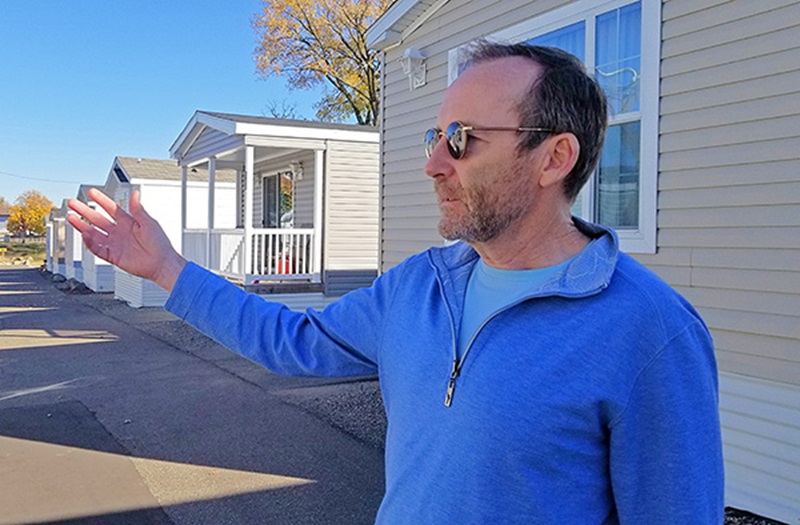 Tim Schroeder describes the landscaping underway at Urban Grove