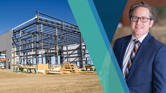 Speaker Ron Wirtz and a construction site