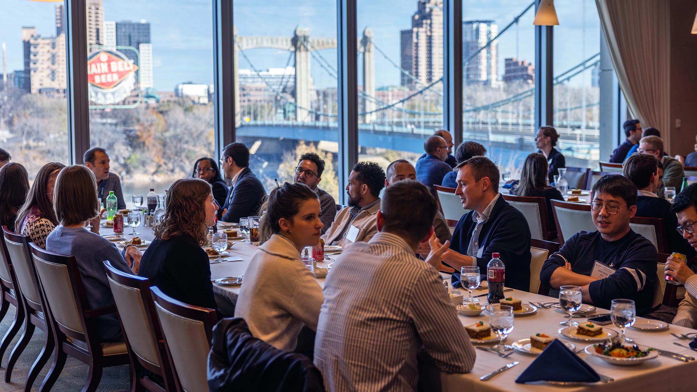 Conference attendees at lunch.
