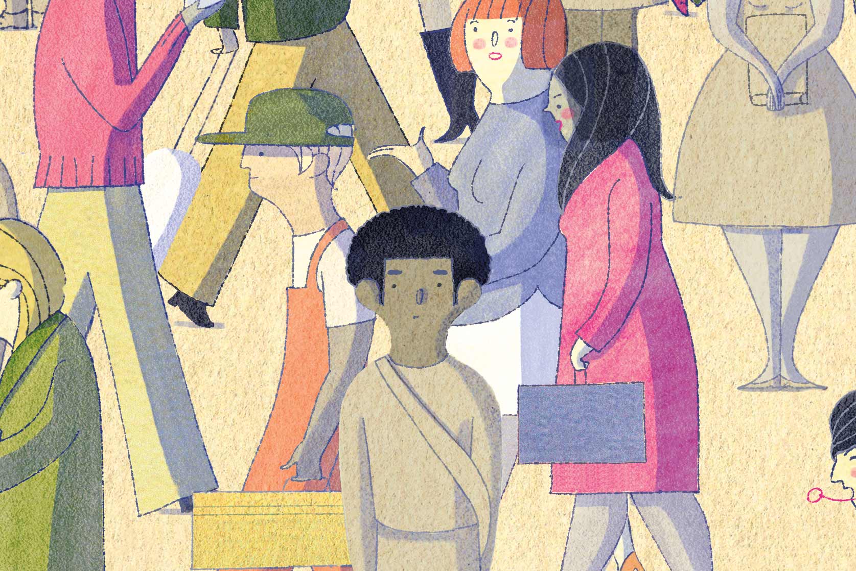 Illustration of crowd of people