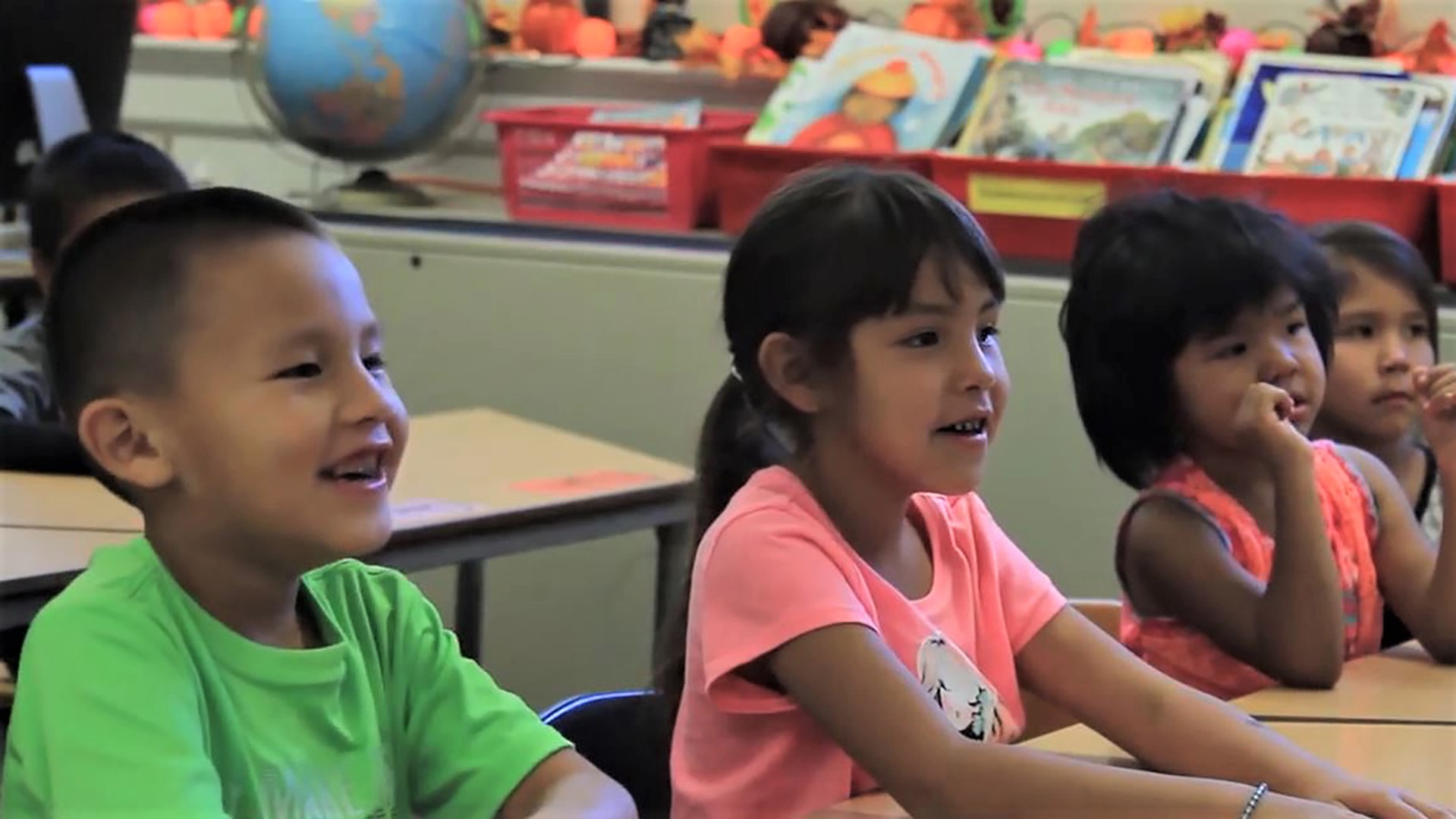 A Crow language immersion classroom at Crow Agency School