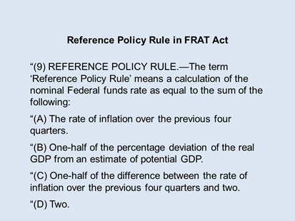 Reference Policy Rule in FRAT Act