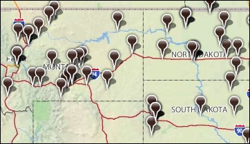 Map showing FTPA sites