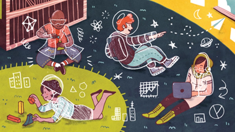 To better prepare low-income students for the future, some educational institutions, nonprofit organizations, and for-profit companies in Minnesota are implementing programs that are intended to kindle a passion for STEM (science, technology, engineering, and math) learning, from preschool onward. (Illustration by Ann Macarayan)