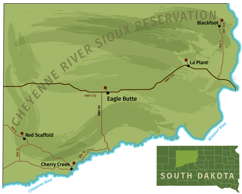 Cheyenne Reservation Map