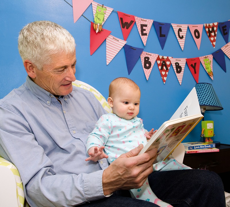 Grandpa and Frankie reading, 2-column