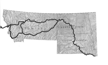 Lewis and Clark route map