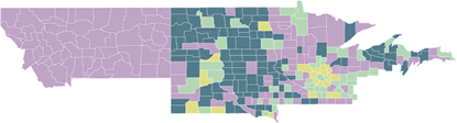 U.S. Map People 65 and Over as Percent of Total Population 2020