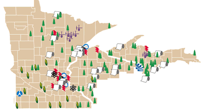 Natural Resources Map-Minnesota, Wisconsin, Upper Peninsula