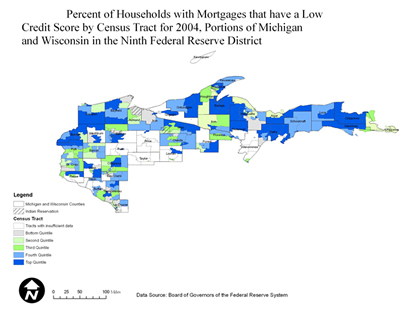 Northwestern Wisconsin and Upper Peninsula of Michigan Mortgage Map