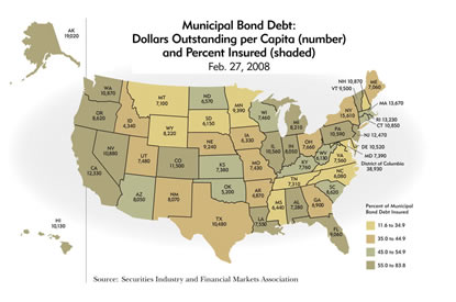 United States Map: Muncicpal Bond Debt