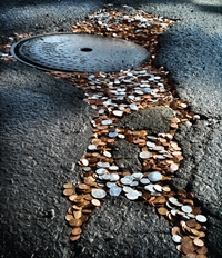Potholes and coins