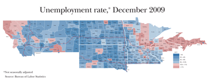 Unemployment rate, December 2009