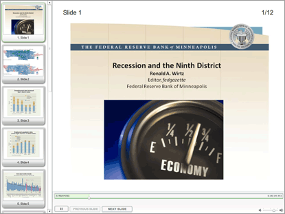 View the slide presentation - Recession in the Ninth District