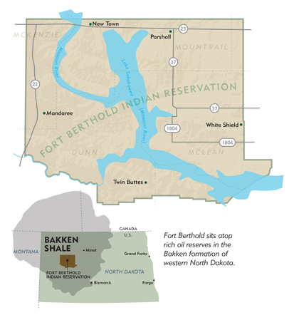 Fort Berthold sits atop rich oil reserves in the Bakken