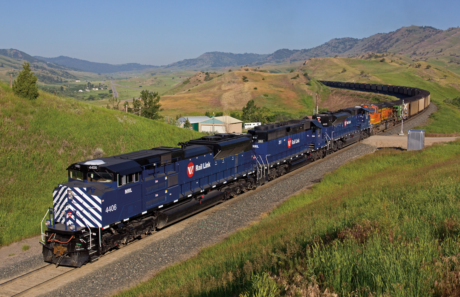 Montana Rail Link trains transport freight on 900 miles of track in Montana and Idaho.