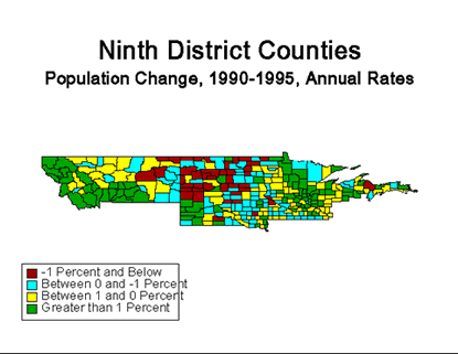 Chart: District Population Change by County 1990-1995