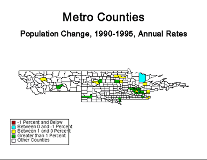 Chart: Metro Counties Population Change 1990-1995