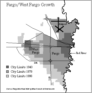 Map: Fargo/West Fargo Growth