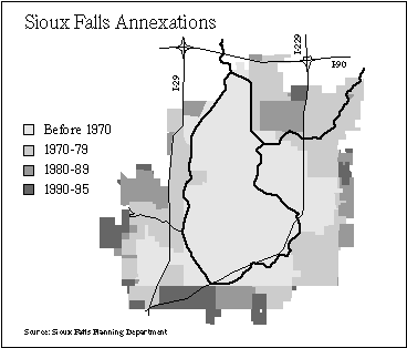 Map Sioux Falls Annexations