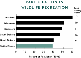 chart showing participation in wildlife recreation