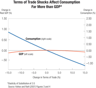 Chart: Terms of Trade Shocks Affect Consumption Far More than GDP