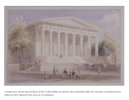 Watercolor of the Second Bank of the United States