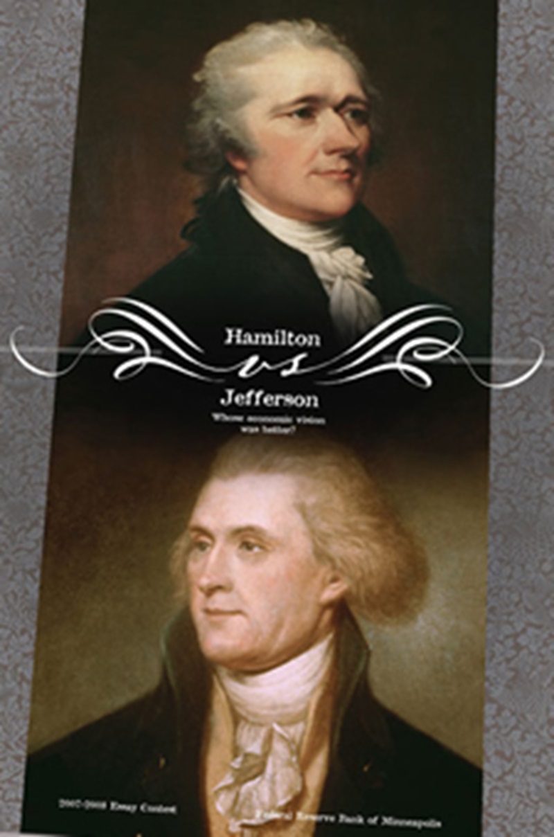 Essay Contest Poster: Hamilton vs. Jefferson