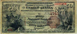 National Bank Note, First National Bank of San Francisco, 1890, $50