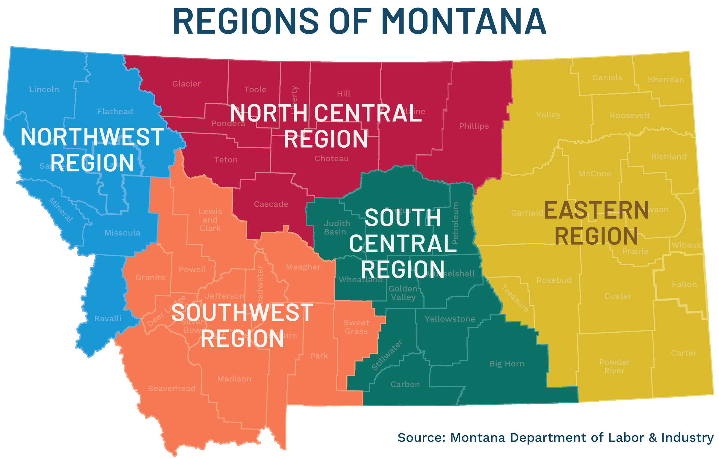 Montana regional map