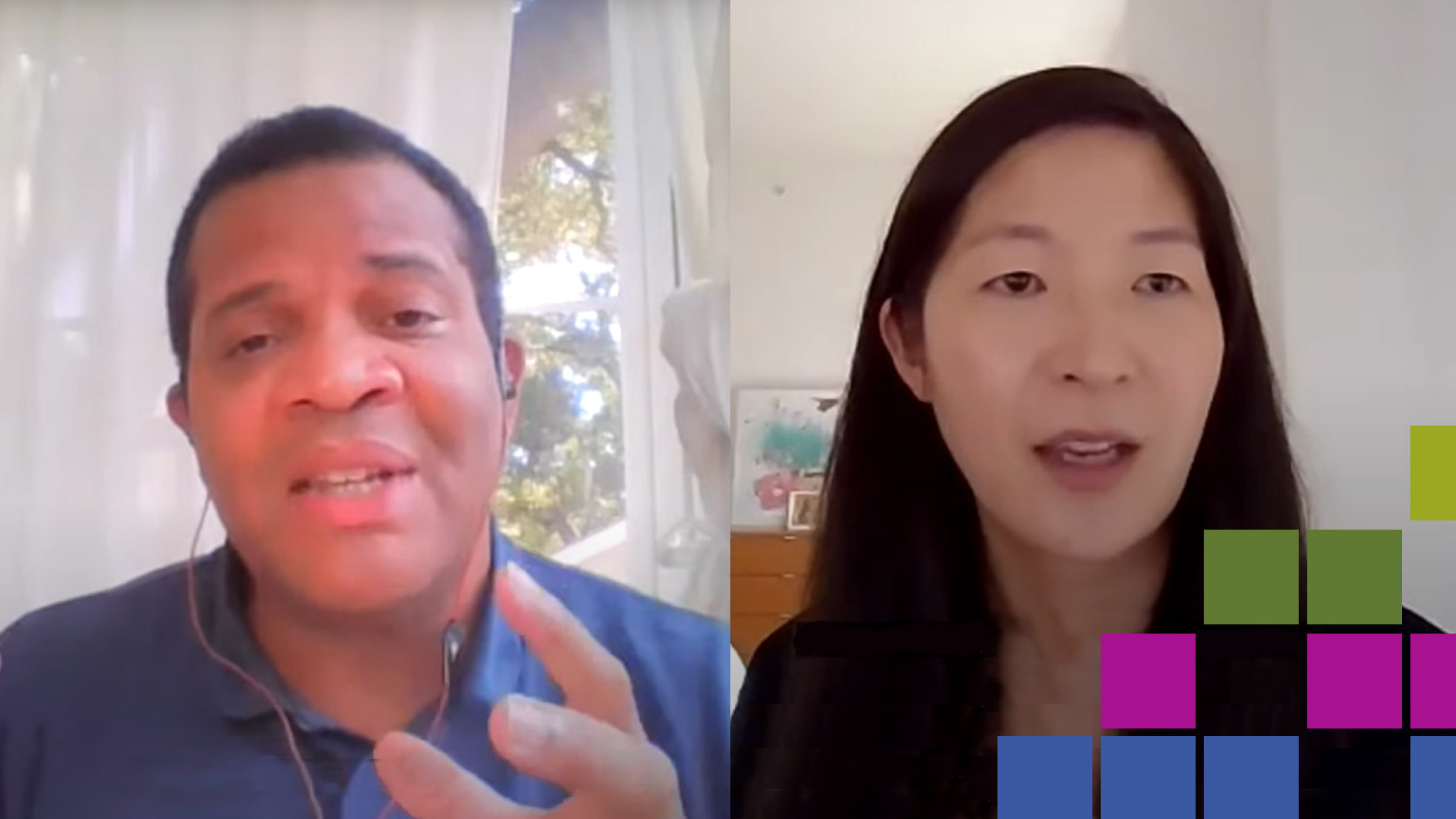 Anthony Iton (left) and Stella Yi both participated in the September 9 virtual event focused on health.