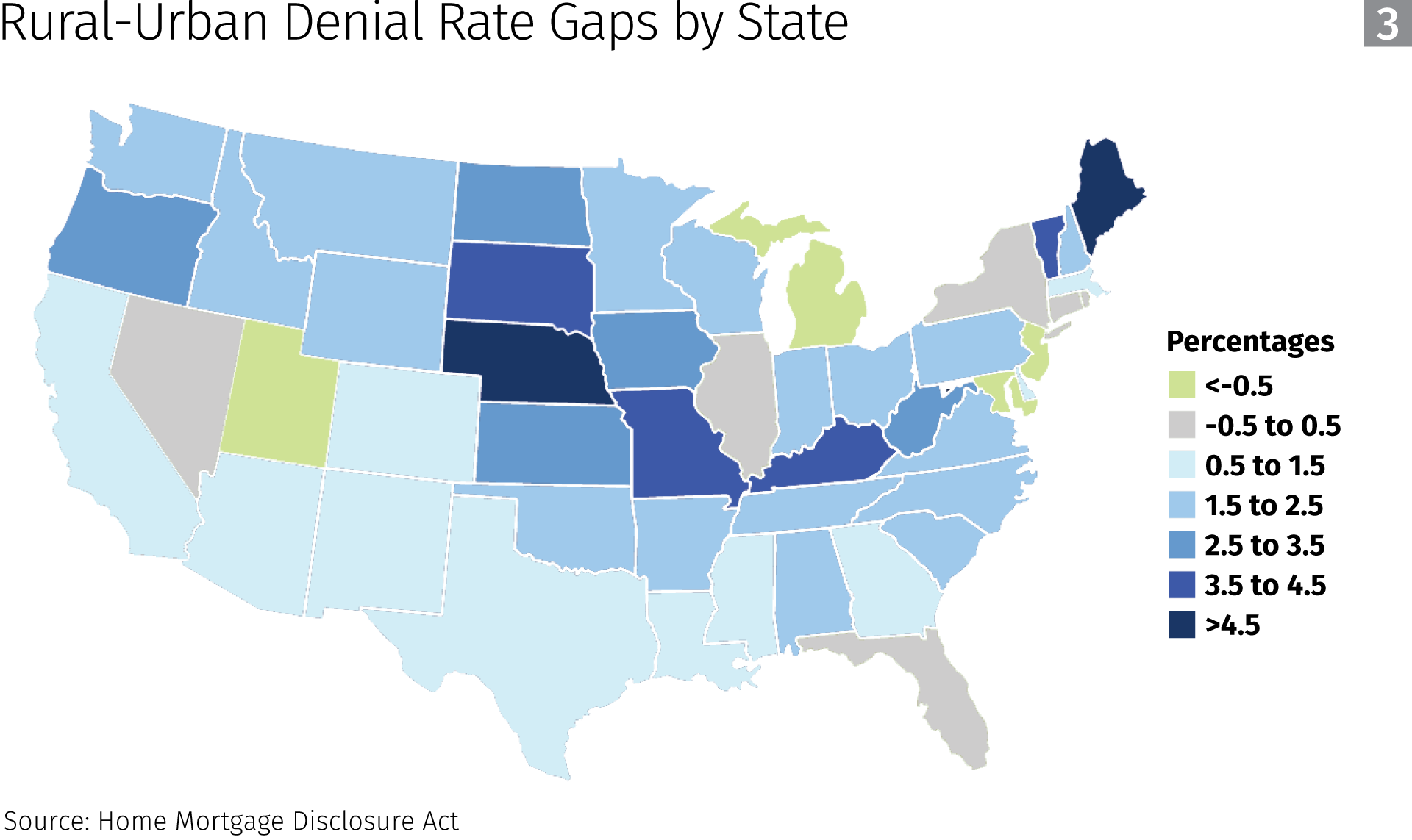 Rural urban denial rate gaps by state