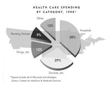 Chart-Health care spending by category, 1998