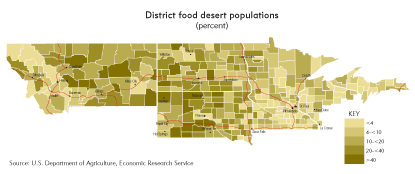 Map 1: District food deserts populations