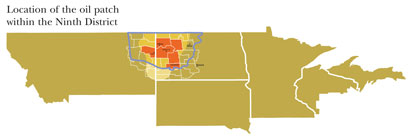 Location of the oil patch within the Ninth District
