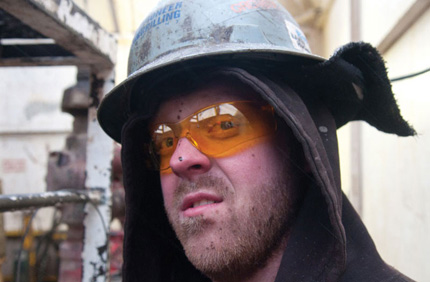 Scott Helstad of Minot, N.D., a worker on an oil-drilling rig near Williston