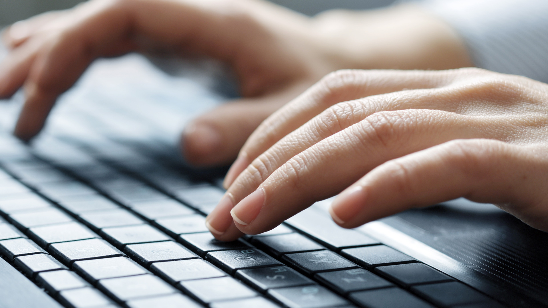 Hands typing image